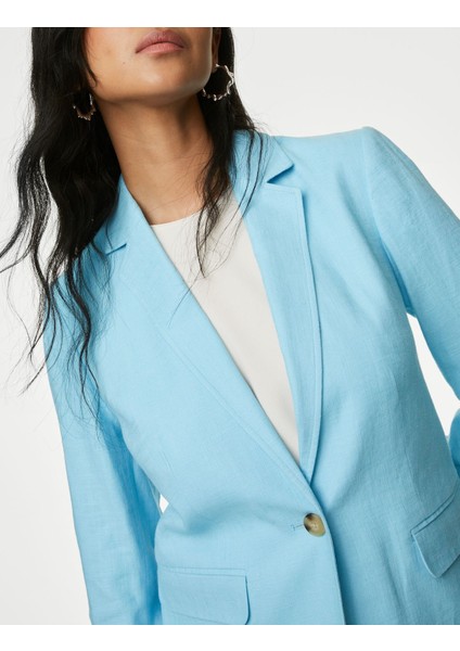 Marks & Spencer Tailored Fit Keten Blazer Ceket