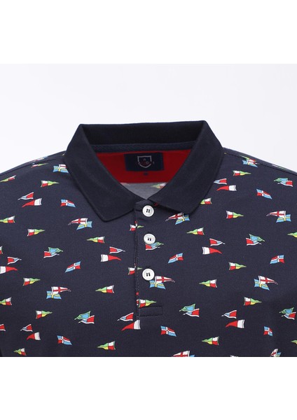 Erkek Kısa Kol Polo Yaka Desenli T-Shirt - Czt-174 - Lacivert fiyatları