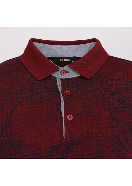 Erkek Kısa Kol Polo Yaka Baskılı T-Shirt - Djs-275 - Bordo fiyatları