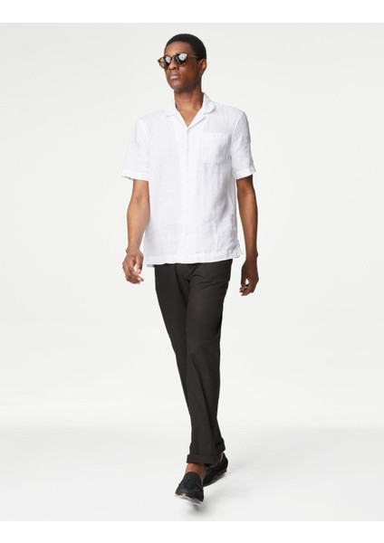 Regular Fit Keten Chino Pantolon