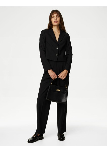 Marks & Spencer Tailored Fit Crop Yün Blazer Ceket