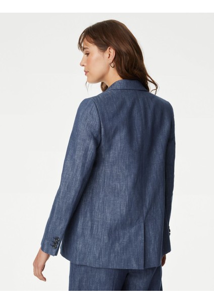 Marks & Spencer Relaxed Fit Keten Blazer Ceket