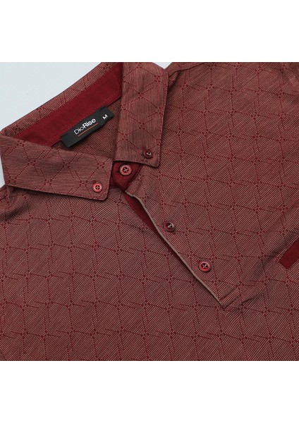 Erkek Kısa Kol Düğmeli Polo Yaka T-Shirt - Djs-276 - Bordo fiyatları