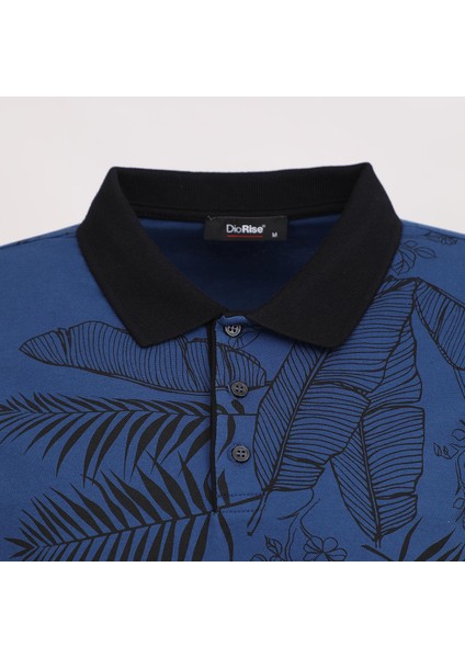 Erkek Kısa Kol Polo Yaka Baskılı T-Shirt - Pl-487 - Marine fiyatları