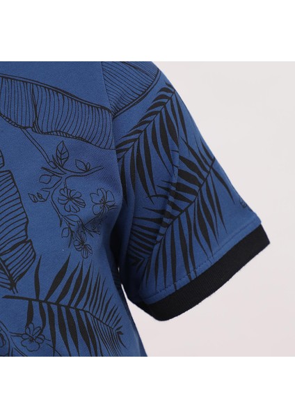 Erkek Kısa Kol Polo Yaka Baskılı T-Shirt - Pl-487 - Marine modelleri