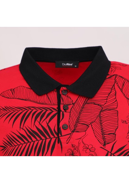 Erkek Kısa Kol Polo Yaka Baskılı T-Shirt - Pl-487 - Kırmızı fiyatları