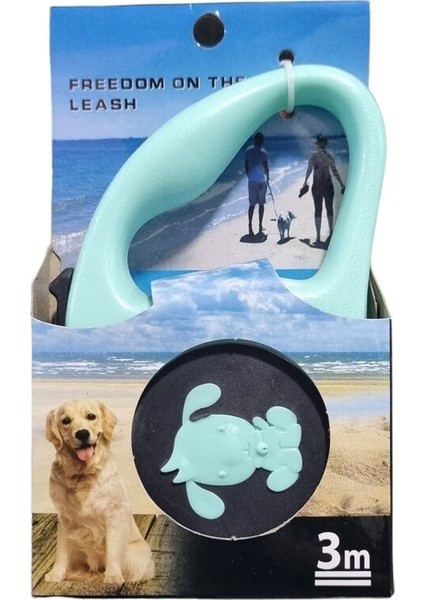 Kedi ve Köpek Otomatik Tasma Uzatma 3 Metre Max: 10 kg - Mavi