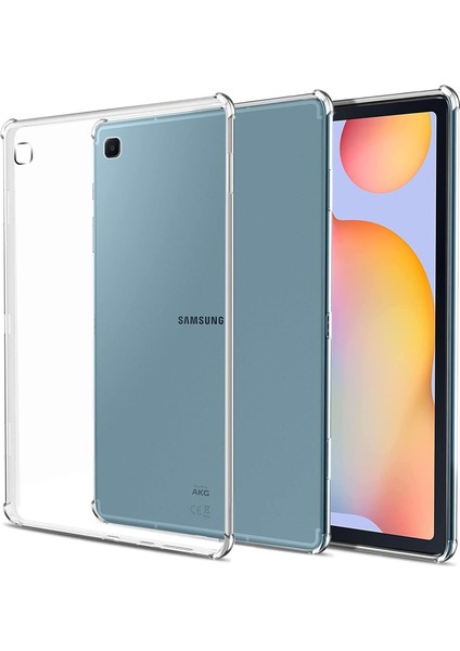 Samsung Galaxy Tab S6 Lite 10.4 Antishock Köşe Korumalı Şeffaf Shockproof Esnek Kılıf ve Ekran Koruyucu P610