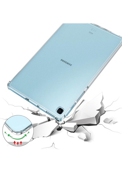 Samsung Galaxy Tab S6 Lite 10.4 Antishock Köşe Korumalı Şeffaf Shockproof Esnek Kılıf ve Ekran Koruyucu P610