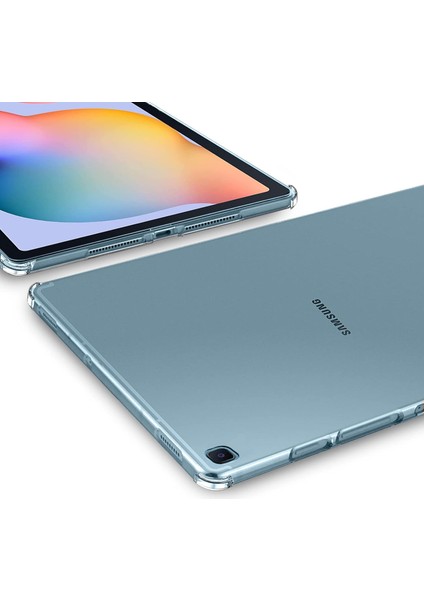 Samsung Galaxy Tab S6 Lite 10.4 Antishock Köşe Korumalı Şeffaf Shockproof Esnek Kılıf ve Ekran Koruyucu P610