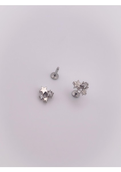 Cerrahi Çelik Piercing Zirkon Taşlı Yıldız Kümesi Kıkırdak Helix Tragus PIERCING(1ADET)