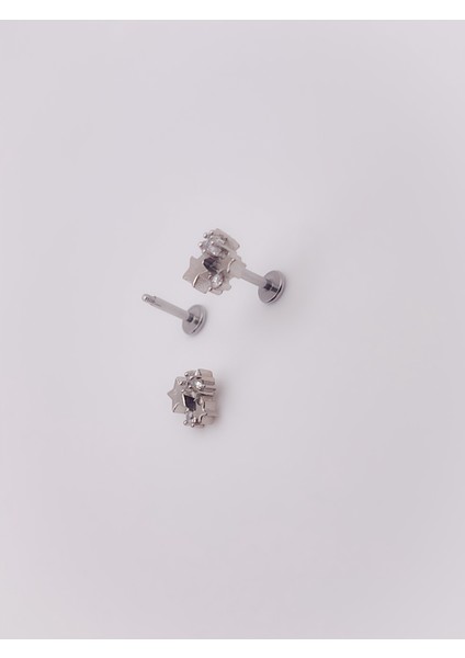 Cerrahi Çelik Piercing Zirkon Taşlı Yıldız Kümesi Kıkırdak Helix Tragus PIERCING(1ADET)