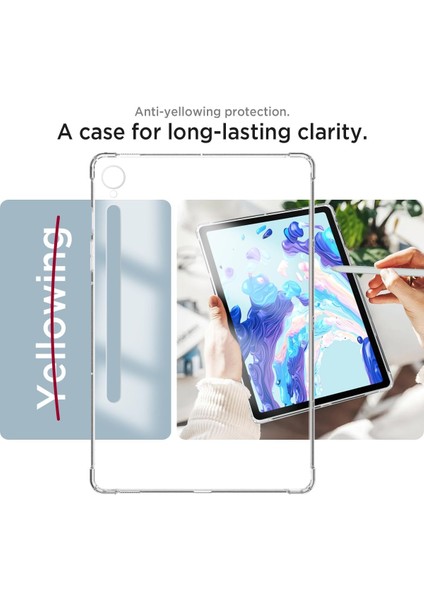 Samsung Galaxy Tab S9 Fe Antishock Köşe Korumalı Şeffaf Shockproof Esnek Kılıf Sm- X510 X516 X518 modelleri