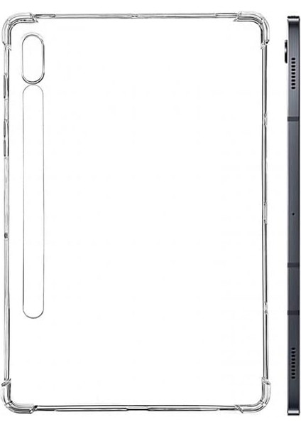 Samsung Galaxy Tab S7 Plus Antishock Köşe Korumalı Şeffaf Shockproof Esnek Kılıf ve Ekran Koruyucu Sm- T970 T975 T976 T978