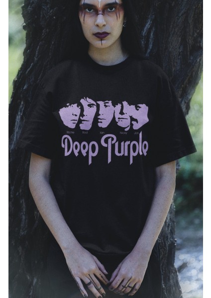 Deep Purple Baskılı Unisex T-Shirt Unisex Rock Metal Baskılı T-Shirt modelleri