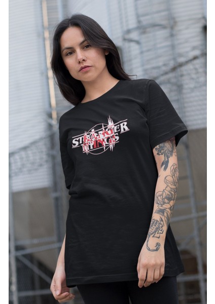 Unisex Stranger Things Yazılı Sırt Baskılı T-Shirt Dizi Baskılı T-Shirt fiyatları