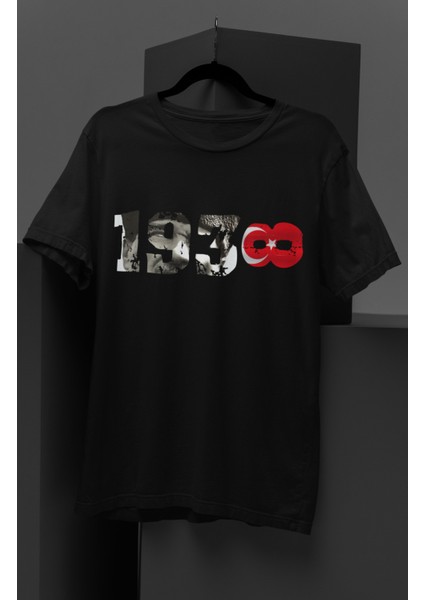 1938 Baskılı Unisex T-Shirt Erkek-Kadın Mustafa Kemal Atatürk Baskılı T-Shirt