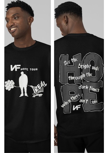 Nf Rap Hope Tour Sırt Baskılı T-Shirt Erkek-Kadın Rap Baskılı T-Shirt