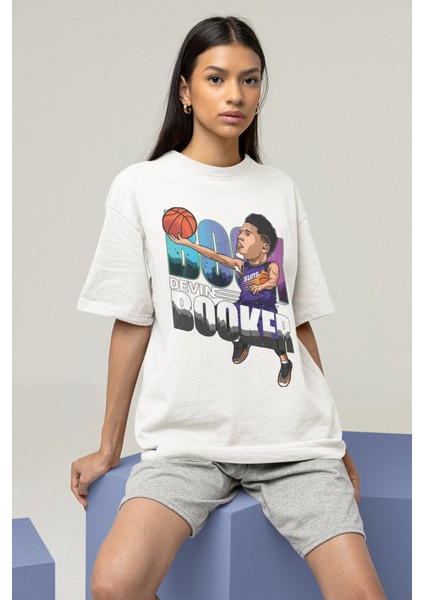 Unisex Devin Booker Baskılı T-Shirt Erkek-Kadın Basketbol Temalı T-Shirt modelleri