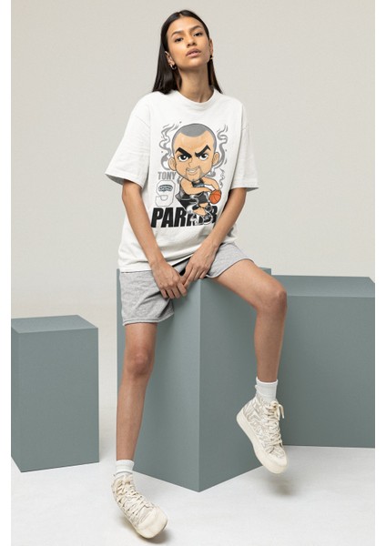 Unisex Tony Parker Baskılı T-Shirt Erkek-Kadın Basketbol Temalı T-Shirt fırsatları