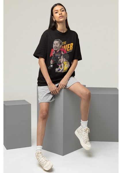 Unisex Allen Iverson Baskılı T-Shirt Erkek-Kadın Basketbol Temalı T-Shirt