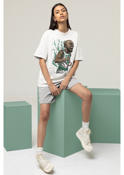 Unisex Kevin Garnett Baskılı T-Shirt Erkek-Kadın Basketbol Temalı T-Shirt fırsatları