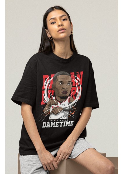 Unisex Damian Lillard Baskılı T-Shirt Erkek-Kadın Basketbol Temalı T-Shirt fiyatları