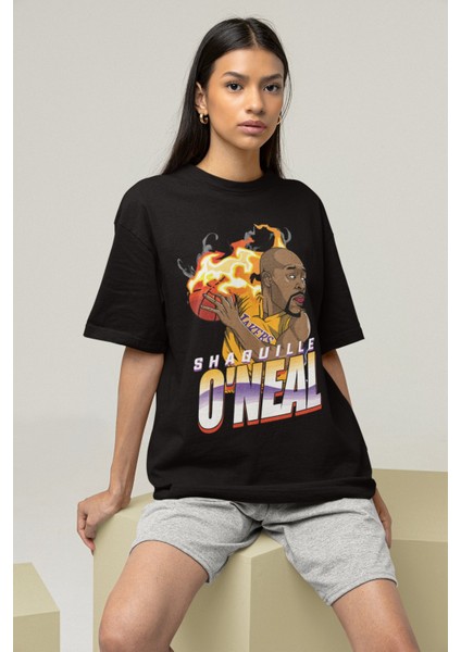 Unisex Shaquille O'Neal Baskılı T-Shirt Erkek-Kadın Basketbol Temalı T-Shirt fırsatları