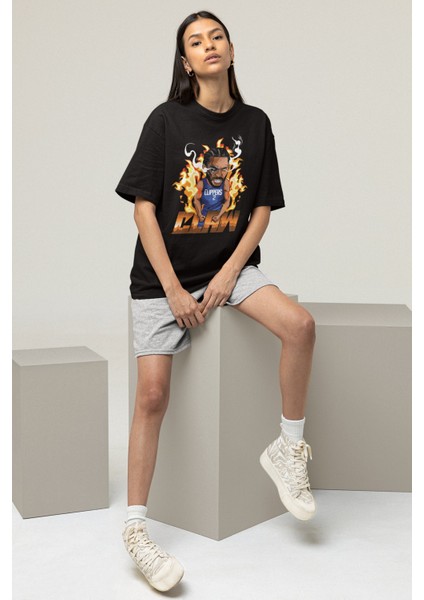 Unisex Kawhi Leonard Baskılı T-Shirt Erkek-Kadın Basketbol Temalı T-Shirt fırsatları