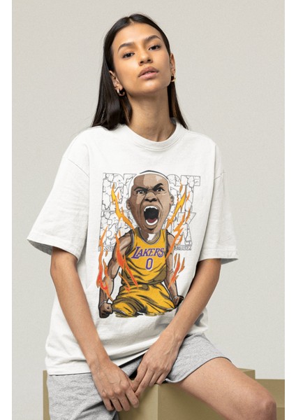 Unisex Russell Westbrook Baskılı T-Shirt Erkek-Kadın Basketbol Temalı T-Shirt fiyatları