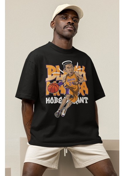 Unisex Kobe Bryant Melek Kanatlı Baskılı T-Shirt Erkek-Kadın Basketbol Temalı T-Shirt