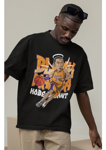 Unisex Kobe Bryant Melek Kanatlı Baskılı T-Shirt Erkek-Kadın Basketbol Temalı T-Shirt modelleri