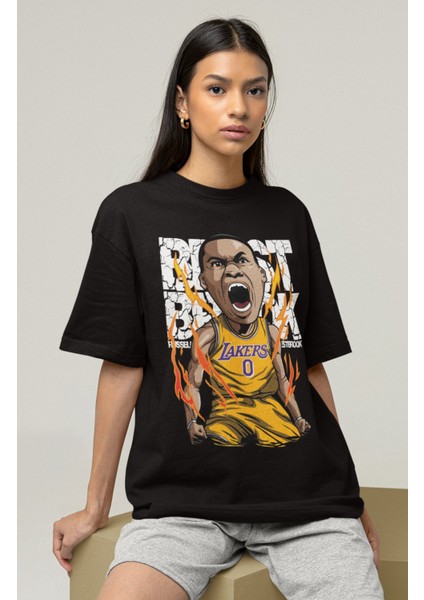 Unisex Russell Westbrook Baskılı T-Shirt Erkek-Kadın Basketbol Temalı T-Shirt fiyatları