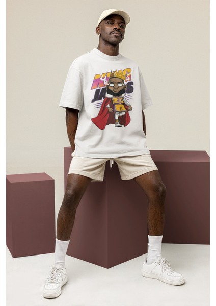 Unisex Lebron James Baskılı T-Shirt Erkek-Kadın Basketbol Temalı T-Shirt
