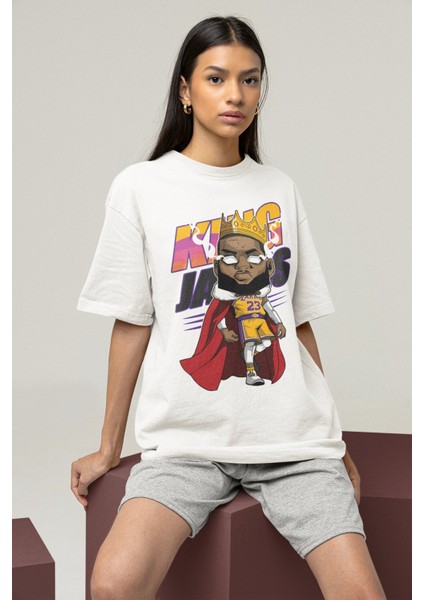 Unisex Lebron James Baskılı T-Shirt Erkek-Kadın Basketbol Temalı T-Shirt fiyatları