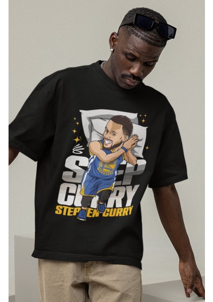 Unisex Stephen Curry Baskılı T-Shirt Erkek-Kadın Basketbol Temalı T-Shirt