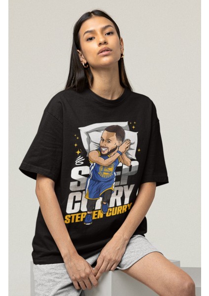 Unisex Stephen Curry Baskılı T-Shirt Erkek-Kadın Basketbol Temalı T-Shirt fırsatları