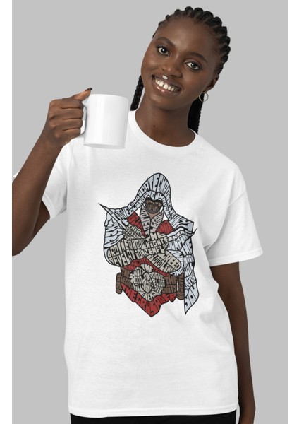 Assassins Yazılı Tshirt Unisex Assassin's Creed Baskılı T-Shirt fiyatları