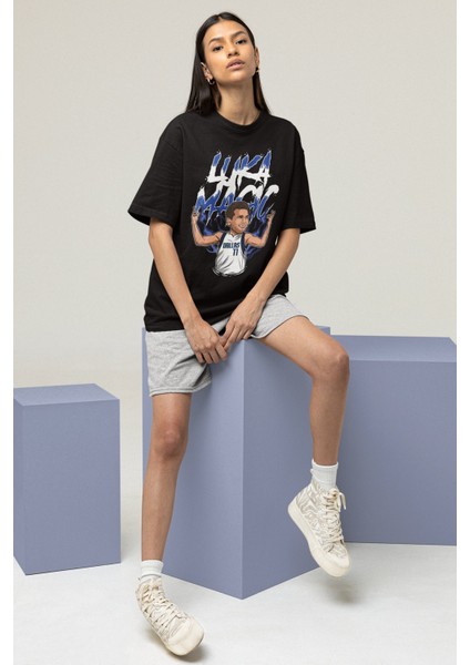 Unisex Luka Doncic Baskılı T-Shirt Erkek-Kadın Basketbol Temalı T-Shirt fırsatları