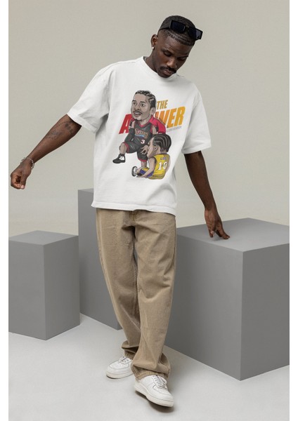 Unisex Allen Iverson Baskılı T-Shirt Erkek-Kadın Basketbol Temalı T-Shirt modelleri