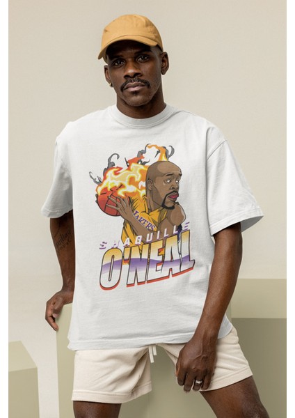 Unisex Shaquille O'Neal Baskılı T-Shirt Erkek-Kadın Basketbol Temalı T-Shirt
