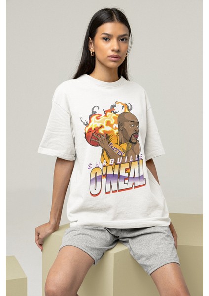Unisex Shaquille O'Neal Baskılı T-Shirt Erkek-Kadın Basketbol Temalı T-Shirt fiyatları