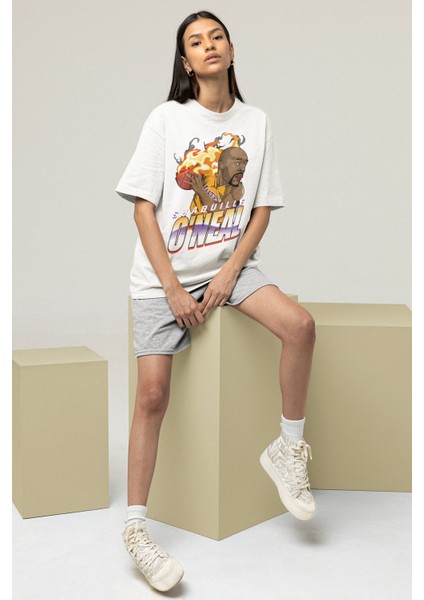 Unisex Shaquille O'Neal Baskılı T-Shirt Erkek-Kadın Basketbol Temalı T-Shirt fırsatları