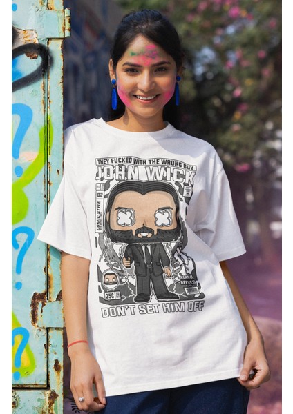 John Wick Yazılı Tshirt Unisex Mini John Wick Film Baskılı T-Shirt