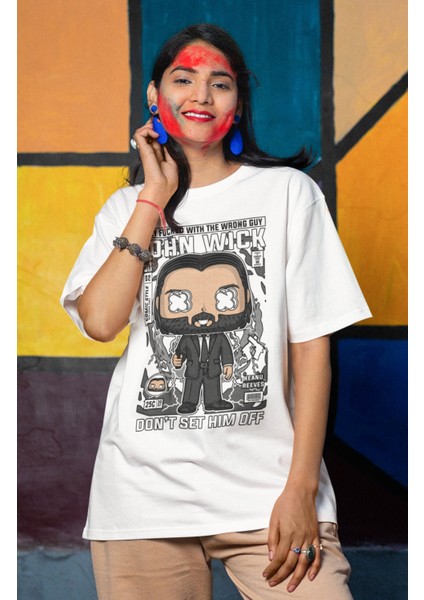 John Wick Yazılı Tshirt Unisex Mini John Wick Film Baskılı T-Shirt
