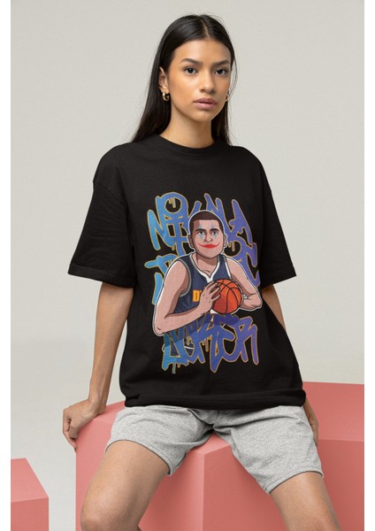 Unisex Nikola Jokic Baskılı T-Shirt Erkek-Kadın Basketbol Temalı T-Shirt fiyatları