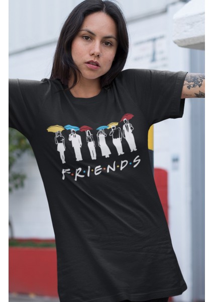 Friends Yazılı Karakterler Baskılı Tshirt Unisex Friends Dizi Baskılı T-Shirt fiyatları