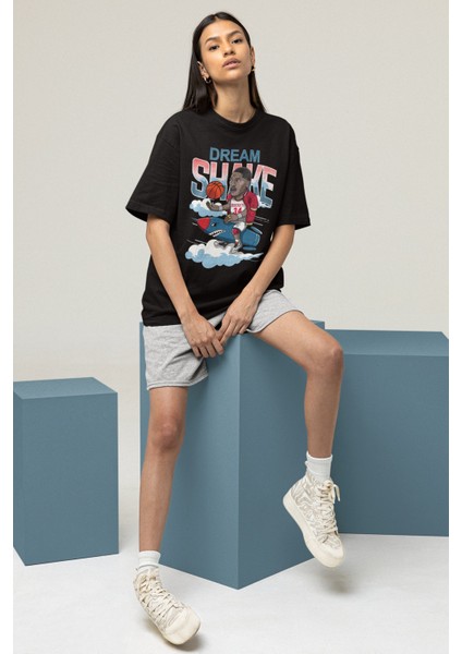 Unisex Hakeem Olajuwon Baskılı T-Shirt Erkek-Kadın Basketbol Temalı T-Shirt fiyatları