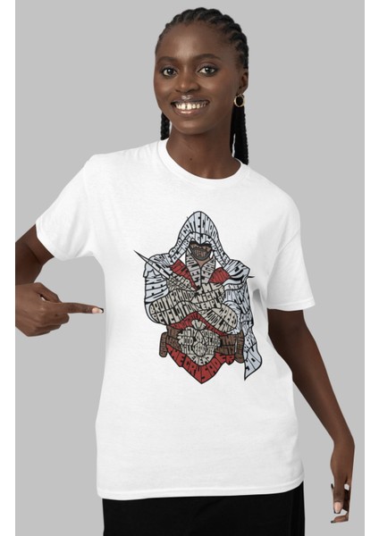 Assassins Yazılı Tshirt Unisex Assassin's Creed Baskılı T-Shirt modelleri