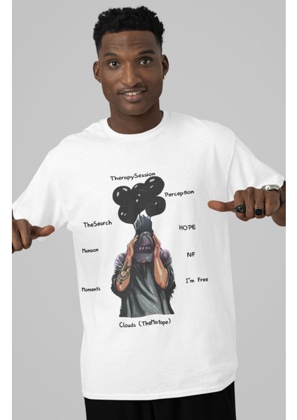 Nf Rap Albümler Baskılı T-Shirt Erkek-Kadın Rap Nf Baskılı T-Shirt